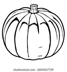 Simple Line Drawing Of A Whole Pumpkin