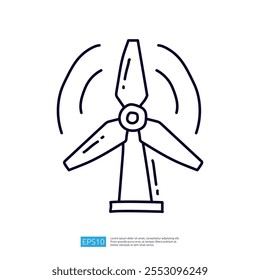 Um simples desenho de uma turbina eólica, ilustrando a energia renovável e a tecnologia sustentável.