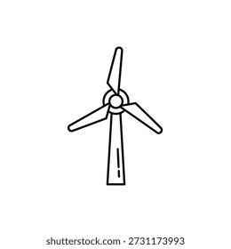 Dibujo de línea simple de una turbina eólica para la generación de energía ecológica de energía renovable