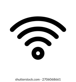 Ícone de força do sinal de conexão sem fio da Internet do desenho de linha simples