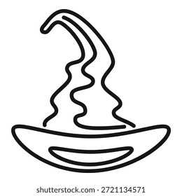 Simple line drawing of a witch's hat, perfect for halloween or spooky designs