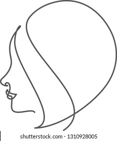 Simple line drawing woman