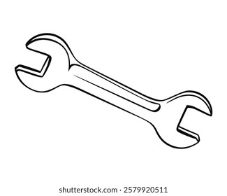 A simple line drawing of a wrench.