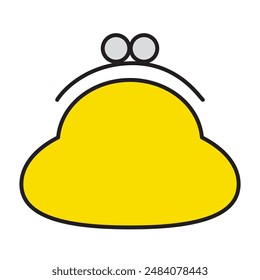 Simple line drawing yellow wallet icon
