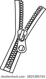 Simple line drawing zipper