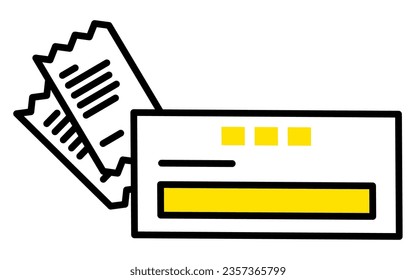 Simple line drawings of receipts, Vector Illustration
