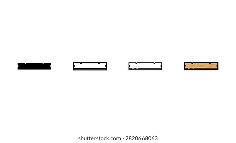 Simple line drawings showing four variations of slatted wooden panel designs with grooves