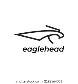 simple line of eagle head logo vector