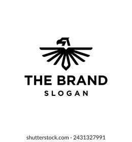 simple line eagle icon logo vector design, modern animal logo pictogram design of american eagle badge
