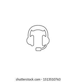 simple line earphone logo icon design