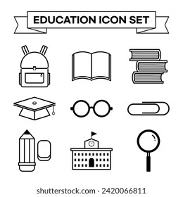 Simple Line education Icon Set