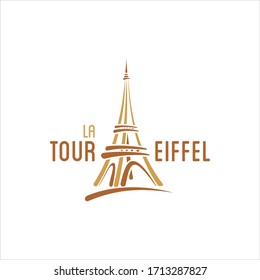 Simple Line Eiffel Tower for Travel Company Logo Design