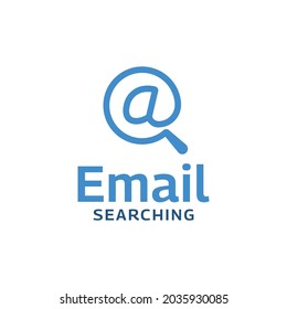 Plantilla de diseño de logotipos de búsqueda por correo electrónico en línea simple. Adecuado para el diseño del logotipo de la empresa de marca comercial de la tecnología de servicios de correo electrónico.