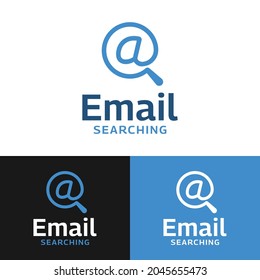 Simple Line Email Searching Logo Design Template. Suitable for Email Service Technology Digital Marketing Business Brand Company Logo Design.
