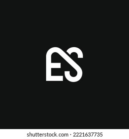 Simple line ES letter minimal logo icon sign design concept. Vector template. Isolated object on background