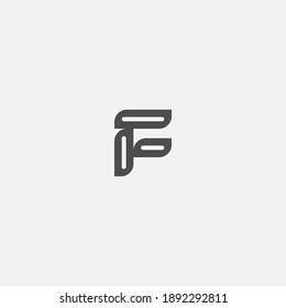 logotipo de letra F de línea simple, el monograma de icono F tiene un contorno único