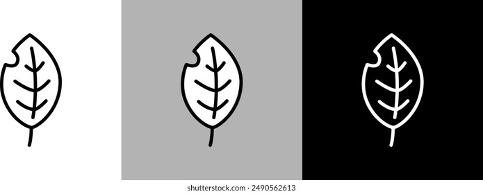 Simple line fallen leaves vector icon.