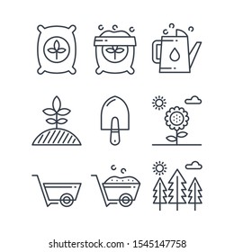Simple Line Fertilizer Icons Sets