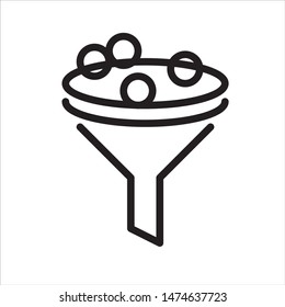simple line filtration icon on white background