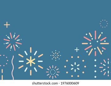 Simple line fireworks background illustration