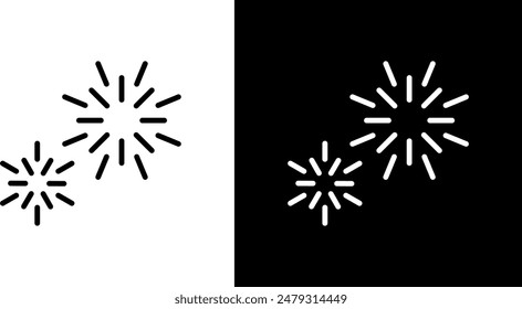 Icono de Vector simple de línea de fuegos artificiales.
