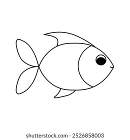 Einfache Linie Fisch Symbol mit Meeresleben und Fische Tierkreis Konzept. Diese minimalistische Vektorgrafik eignet sich perfekt für Template-Design, Kunst im Meer und symbolische Grafiken