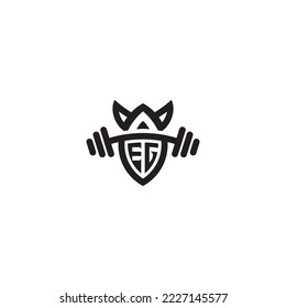 EG simple line fitness gym concept in high quality professional design that will print well across any print media