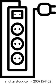 simple line flat design electrical terminal socket vector for icon, sign, symbol, clip art. etc