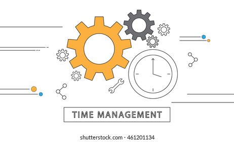 simple line flat design modern vector background that remain the concept of time management
