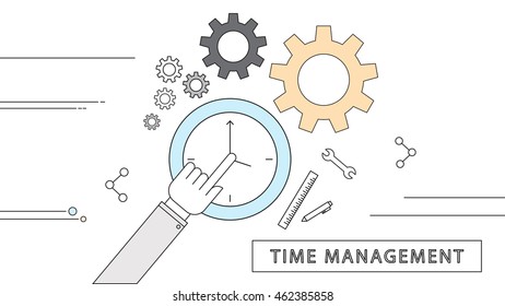 simple line flat design modern vector background that remain the concept of time management