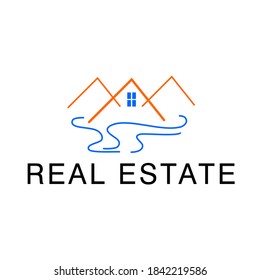 Simple Line Flow Real Estate Logo