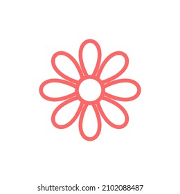 icono de flor de línea simple en fondo blanco