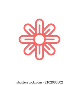 simple line flower icon on white background
