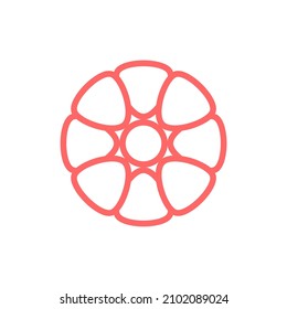 simple line flower icon on white background