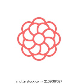 simple line flower icon on white background