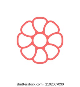 simple line flower icon on white background