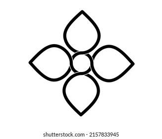 simple line flower mandala isolated on white background
