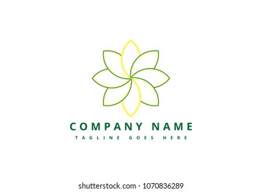 simple line flower natural spa logo
