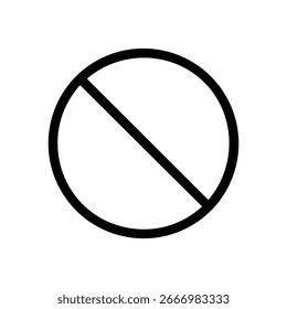 Linha Simples Símbolo de Círculo Proibido Ícone Ilustração Design