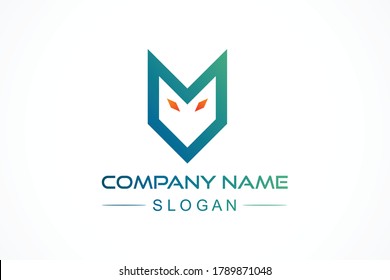 simple line fox head logoconcept