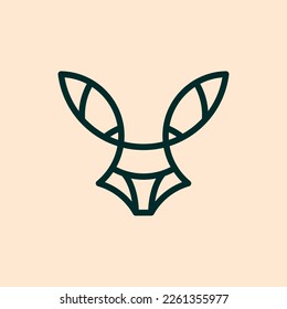 Simple line Fox Logo design vector illustration