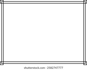 simple line frame with double stroke. classic style border for multi-purpose design and photos