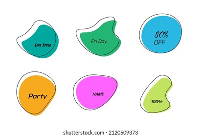Simple line frame set illustration, round, loose curved frame, decoration, decoration