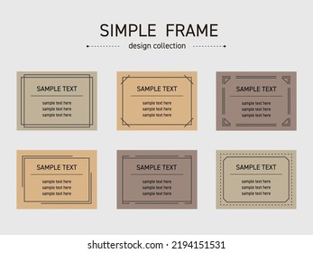 Simple line frame vector illustration set