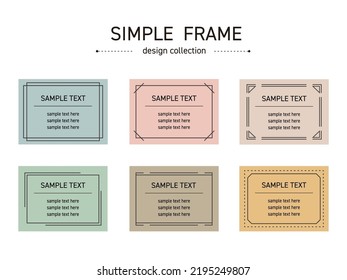 Simple line frame vector illustration set