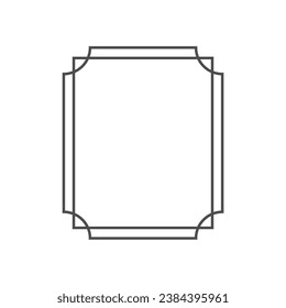 Simple line frames with double stroke. Vertical blank for text decoration. Vector illustration.
