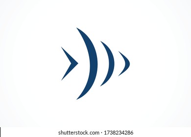 logotipo de pescado fresco de línea simple