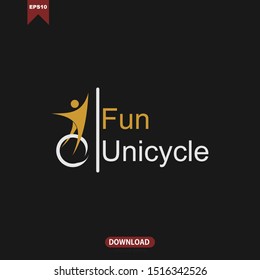 Simple line fun bike concept logo vector template design