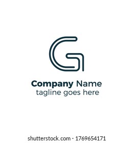 simple line g logo design vector illustration