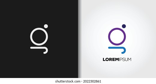 conjunto de vectores de plantillas de logotipo de línea g simple